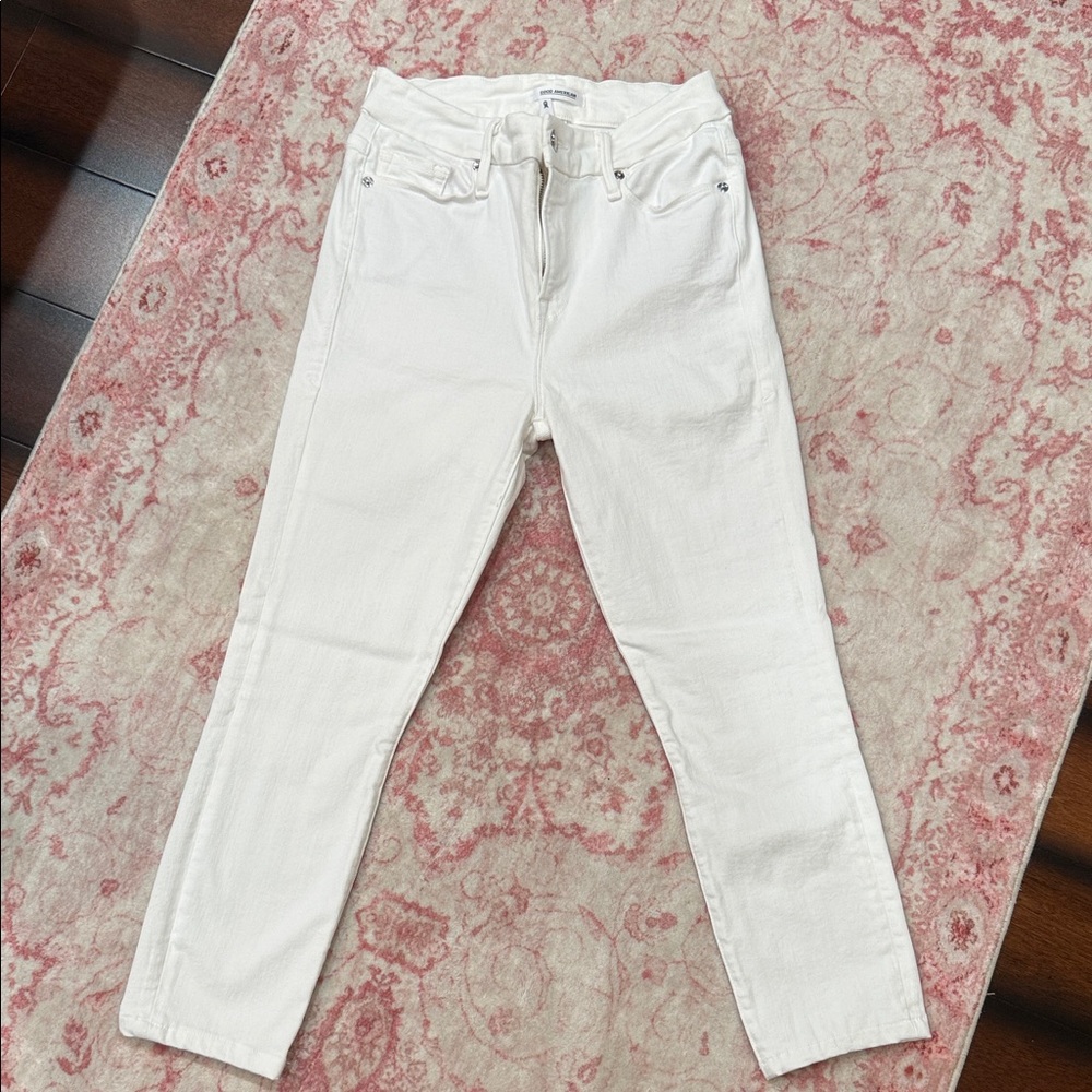 Good American Straight Leg White Jeans